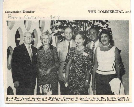 Harold and Mae with Mr. and Mrs. Samuel Weinberg and Mr. and Mrs. Barney Nieman, at a convention.
