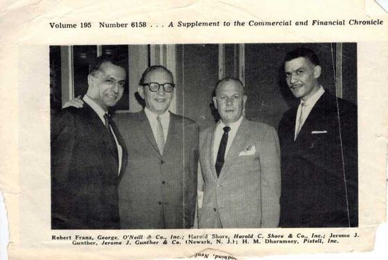 Harold with Robert Franz, Jerome J. Gunther and H. M. Dharamsey.