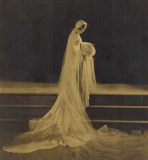 Mae as a bride.