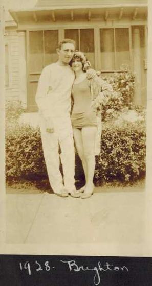 Harold and Mae at Brighton, 1928.