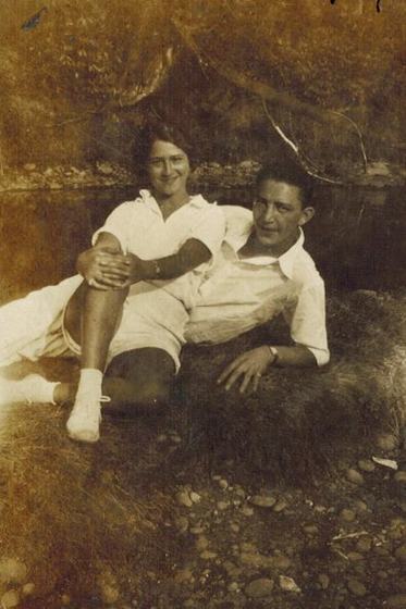 Harold and Mae by a creek.