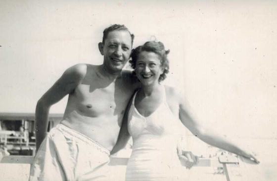 Harold and Mae at the beach.