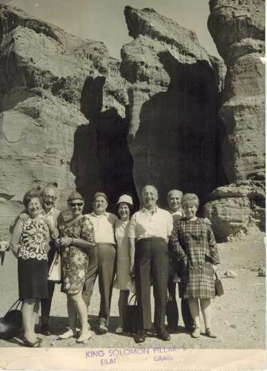 A group of eight at King Solomon's Pillars, Eilat, Israel.